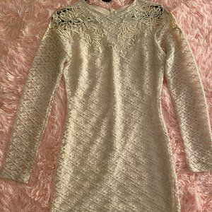 Dress the Population Cream Lace Dress NWOT SZ M